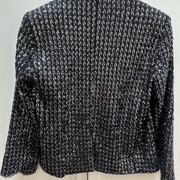 Zadig & Voltaire Black Sequin Open Blazer Size Small - Picture 2 of 10